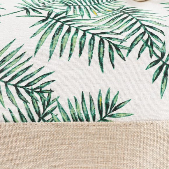Palm Leaf Tote Bag- White/Green - XL - NWT - Picture 5 of 10